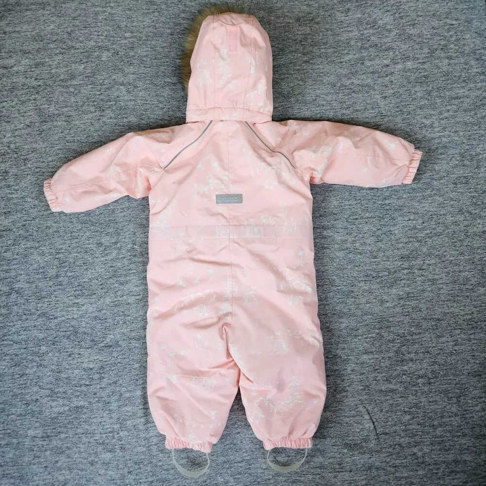 Reima Waterproof Reimatec Toddler Snowsuit Pink Mauve Winter Scene Size 18-24M